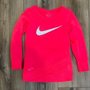Nike pink neon long sleeve shirt toddler size 2T